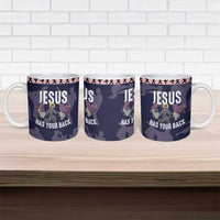 Jesus Has Your Back Jiu Jitsu Christmas Ceramic Mug Funny Xmas Holiday Patterns - Wonder Print Shop