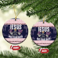 Jesus Has Your Back Jiu Jitsu Christmas Ceramic Ornament Funny Xmas Holiday Patterns - Wonder Print Shop