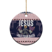 Jesus Has Your Back Jiu Jitsu Christmas Ceramic Ornament Funny Xmas Holiday Patterns - Wonder Print Shop