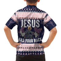 Jesus Has Your Back Jiu Jitsu Christmas Family Matching Short Sleeve Bodycon Dress and Hawaiian Shirt Funny Xmas Holiday Patterns - Wonder Print Shop