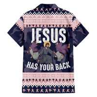Jesus Has Your Back Jiu Jitsu Christmas Family Matching Short Sleeve Bodycon Dress and Hawaiian Shirt Funny Xmas Holiday Patterns - Wonder Print Shop