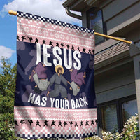 Jesus Has Your Back Jiu Jitsu Christmas Garden Flag Funny Xmas Holiday Patterns - Wonder Print Shop