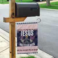 Jesus Has Your Back Jiu Jitsu Christmas Garden Flag Funny Xmas Holiday Patterns - Wonder Print Shop