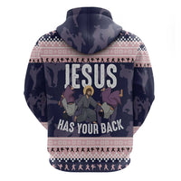 Jesus Has Your Back Jiu Jitsu Christmas Hoodie Funny Xmas Holiday Patterns - Wonder Print Shop