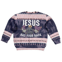Jesus Has Your Back Jiu Jitsu Christmas Kid Ugly Christmas Sweater Funny Xmas Holiday Patterns - Wonder Print Shop
