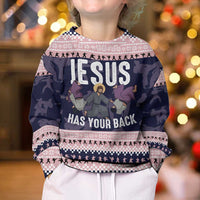 Jesus Has Your Back Jiu Jitsu Christmas Kid Ugly Christmas Sweater Funny Xmas Holiday Patterns - Wonder Print Shop