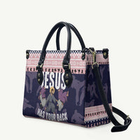 Jesus Has Your Back Jiu Jitsu Christmas Leather Bag Funny Xmas Holiday Patterns - Wonder Print Shop