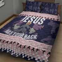 Jesus Has Your Back Jiu Jitsu Christmas Quilt Bed Set Funny Xmas Holiday Patterns - Wonder Print Shop