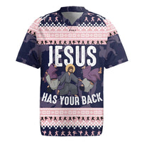 Jesus Has Your Back Jiu Jitsu Christmas Rugby Jersey Funny Xmas Holiday Patterns - Wonder Print Shop