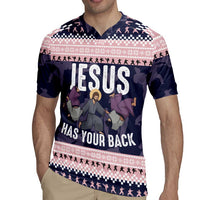 Jesus Has Your Back Jiu Jitsu Christmas Rugby Jersey Funny Xmas Holiday Patterns - Wonder Print Shop