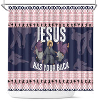 Jesus Has Your Back Jiu Jitsu Christmas Shower Curtain Funny Xmas Holiday Patterns - Wonder Print Shop