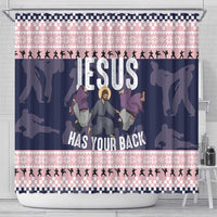 Jesus Has Your Back Jiu Jitsu Christmas Shower Curtain Funny Xmas Holiday Patterns - Wonder Print Shop