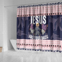 Jesus Has Your Back Jiu Jitsu Christmas Shower Curtain Funny Xmas Holiday Patterns - Wonder Print Shop
