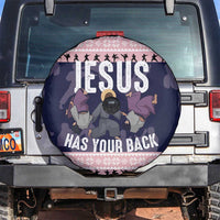 Jesus Has Your Back Jiu Jitsu Christmas Spare Tire Cover Funny Xmas Holiday Patterns - Wonder Print Shop