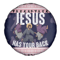 Jesus Has Your Back Jiu Jitsu Christmas Spare Tire Cover Funny Xmas Holiday Patterns - Wonder Print Shop