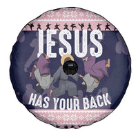 Jesus Has Your Back Jiu Jitsu Christmas Spare Tire Cover Funny Xmas Holiday Patterns - Wonder Print Shop