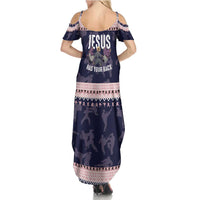 Jesus Has Your Back Jiu Jitsu Christmas Summer Maxi Dress Funny Xmas Holiday Patterns - Wonder Print Shop