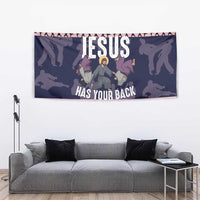 Jesus Has Your Back Jiu Jitsu Christmas Tapestry Funny Xmas Holiday Patterns - Wonder Print Shop