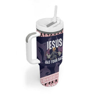 Jesus Has Your Back Jiu Jitsu Christmas Tumbler With Handle Funny Xmas Holiday Patterns - Wonder Print Shop