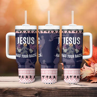 Jesus Has Your Back Jiu Jitsu Christmas Tumbler With Handle Funny Xmas Holiday Patterns - Wonder Print Shop