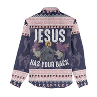 Jesus Has Your Back Jiu Jitsu Christmas Women Casual Shirt Funny Xmas Holiday Patterns - Wonder Print Shop