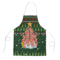 Flamingo Christmas Tree Christmas Apron Funny Xmas Holiday Patterns - Wonder Print Shop