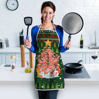 Flamingo Christmas Tree Christmas Apron Funny Xmas Holiday Patterns - Wonder Print Shop