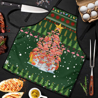 Flamingo Christmas Tree Christmas Apron Funny Xmas Holiday Patterns - Wonder Print Shop