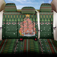Flamingo Christmas Tree Christmas Back Car Seat Cover Funny Xmas Holiday Patterns - Wonder Print Shop