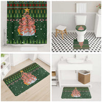 Flamingo Christmas Tree Christmas Bathroom Set Funny Xmas Holiday Patterns - Wonder Print Shop