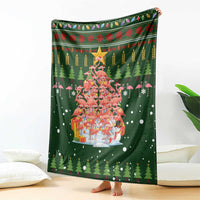 Flamingo Christmas Tree Christmas Blanket Funny Xmas Holiday Patterns - Wonder Print Shop