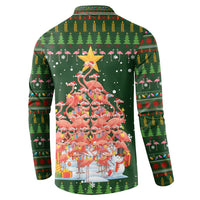 Flamingo Christmas Tree Christmas Button Sweatshirt Funny Xmas Holiday Patterns - Wonder Print Shop