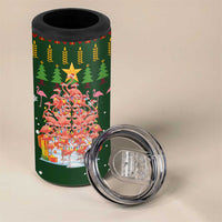 Flamingo Christmas Tree Christmas 4 in 1 Can Cooler Tumbler Funny Xmas Holiday Patterns - Wonder Print Shop