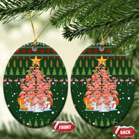 Flamingo Christmas Tree Christmas Ceramic Ornament Funny Xmas Holiday Patterns - Wonder Print Shop