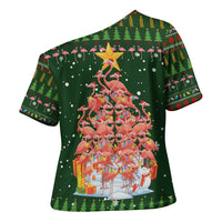 Flamingo Christmas Tree Christmas Cross Shoulder Shirt Funny Xmas Holiday Patterns - Wonder Print Shop