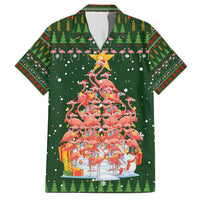 Flamingo Christmas Tree Christmas Family Matching Long Sleeve Bodycon Dress and Hawaiian Shirt Funny Xmas Holiday Patterns - Wonder Print Shop