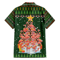 Flamingo Christmas Tree Christmas Family Matching Long Sleeve Bodycon Dress and Hawaiian Shirt Funny Xmas Holiday Patterns - Wonder Print Shop