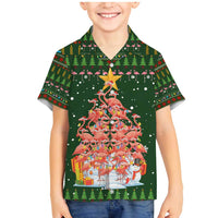 Flamingo Christmas Tree Christmas Family Matching Mermaid Dress and Hawaiian Shirt Funny Xmas Holiday Patterns - Wonder Print Shop