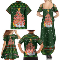 Flamingo Christmas Tree Christmas Family Matching Summer Maxi Dress and Hawaiian Shirt Funny Xmas Holiday Patterns - Wonder Print Shop