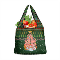 Flamingo Christmas Tree Christmas Grocery Bag Funny Xmas Holiday Patterns - Wonder Print Shop