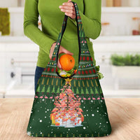 Flamingo Christmas Tree Christmas Grocery Bag Funny Xmas Holiday Patterns - Wonder Print Shop