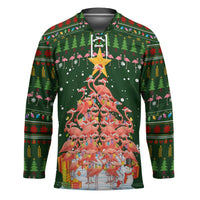 Flamingo Christmas Tree Christmas Hockey Jersey Funny Xmas Holiday Patterns - Wonder Print Shop