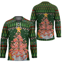 Flamingo Christmas Tree Christmas Hockey Jersey Funny Xmas Holiday Patterns - Wonder Print Shop