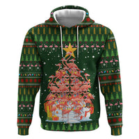 Flamingo Christmas Tree Christmas Hoodie Funny Xmas Holiday Patterns - Wonder Print Shop
