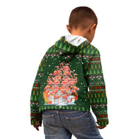 Flamingo Christmas Tree Christmas Kid Hoodie Funny Xmas Holiday Patterns - Wonder Print Shop