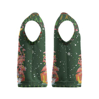 Flamingo Christmas Tree Christmas Knitted V-Neck Vest Funny Xmas Holiday Patterns - Wonder Print Shop