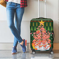 Flamingo Christmas Tree Christmas Luggage Cover Funny Xmas Holiday Patterns - Wonder Print Shop