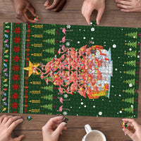Flamingo Christmas Tree Christmas Puzzle Funny Xmas Holiday Patterns - Wonder Print Shop