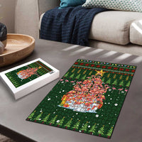 Flamingo Christmas Tree Christmas Puzzle Funny Xmas Holiday Patterns - Wonder Print Shop
