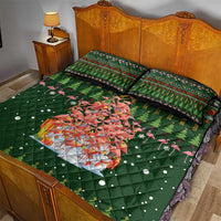 Flamingo Christmas Tree Christmas Quilt Bed Set Funny Xmas Holiday Patterns - Wonder Print Shop